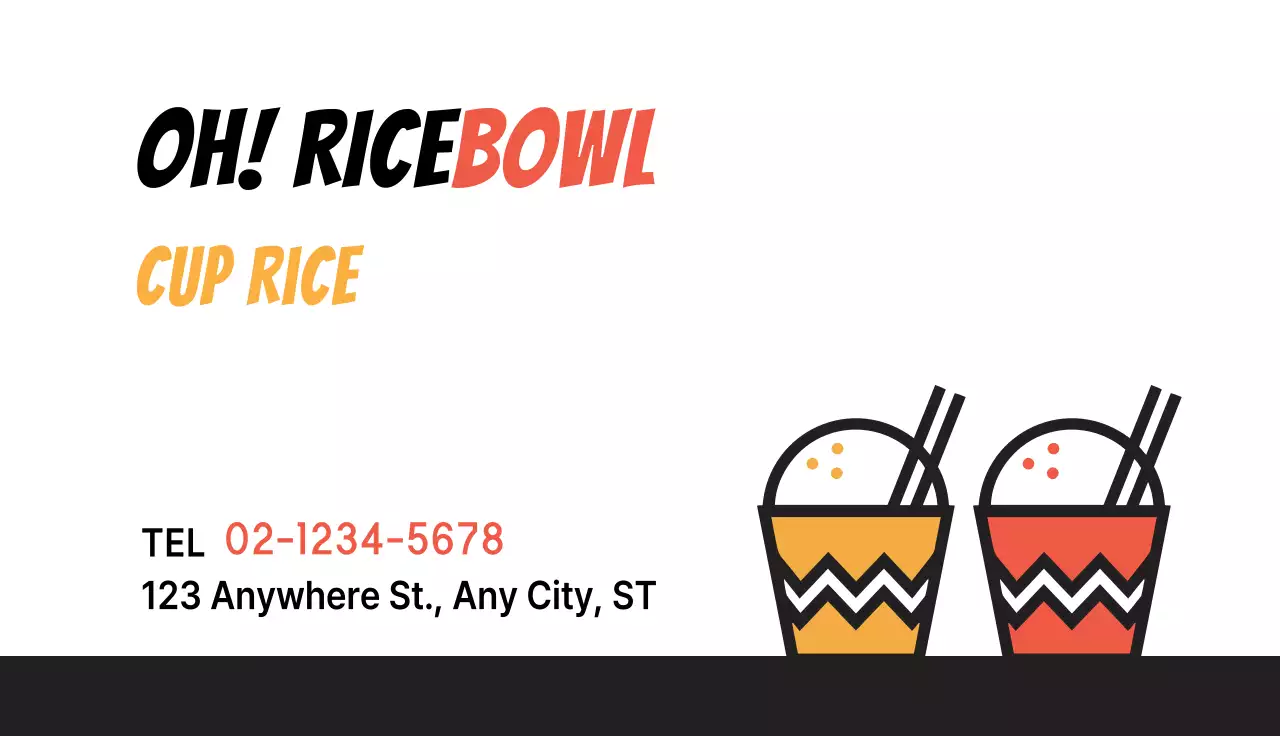 Orange Trendy Rice Promotion Business Card