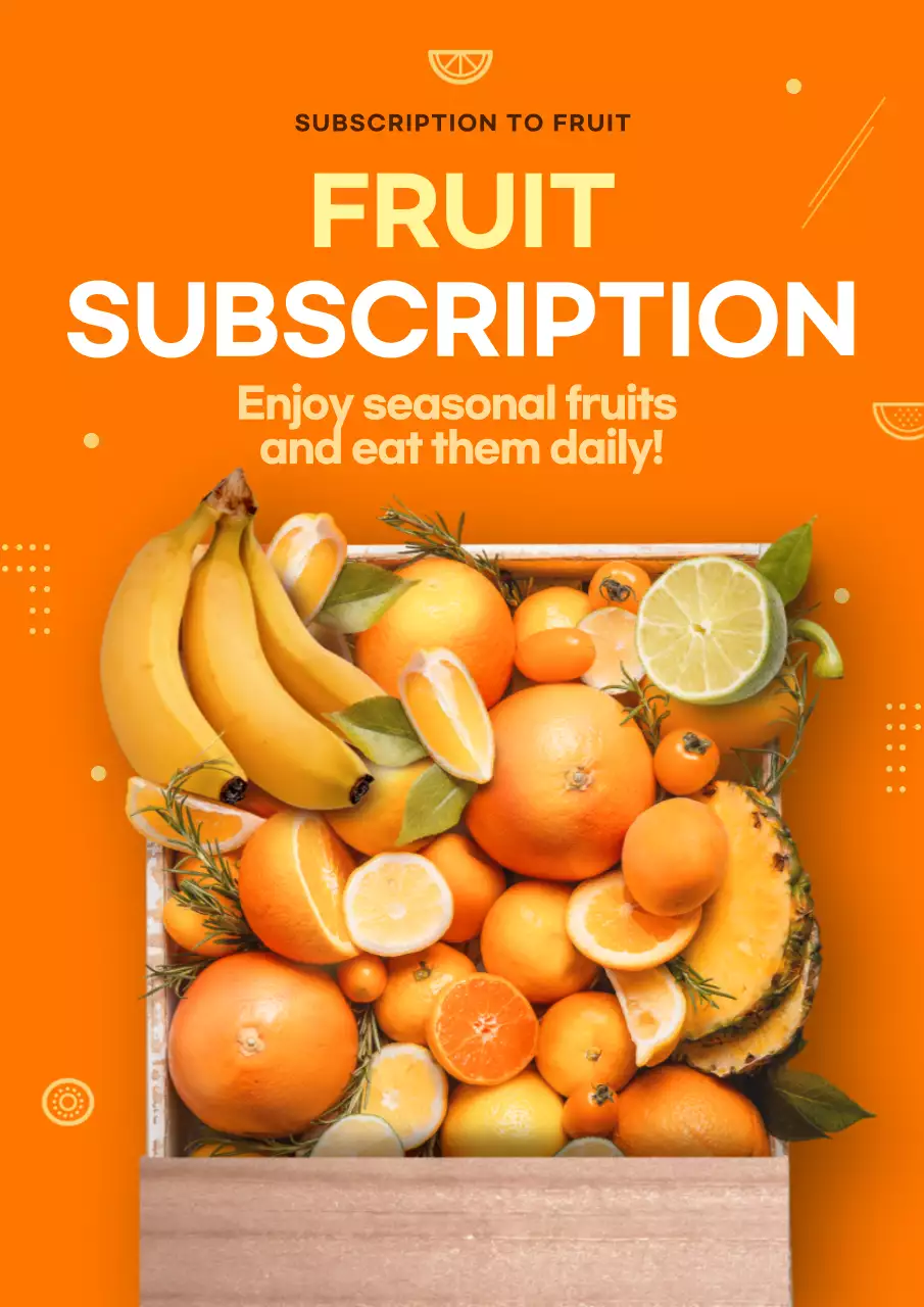 Orange Modern Fruit Promotion Poster