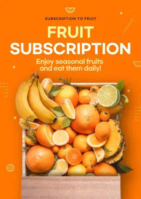 Orange Modern Fruit Promotion Poster