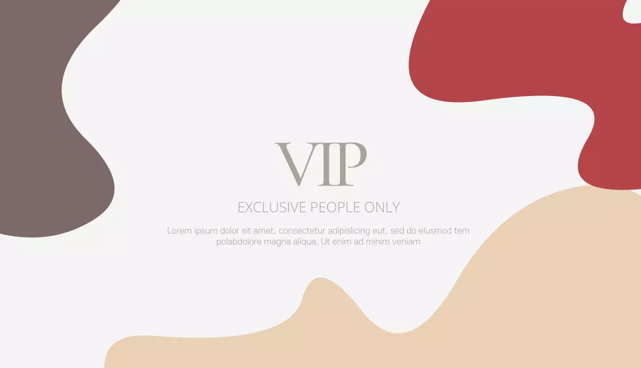 Beige Abstract Vip Invitation Business Card