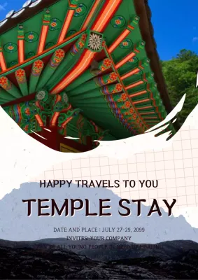 Green Traditional Temple Event Poster