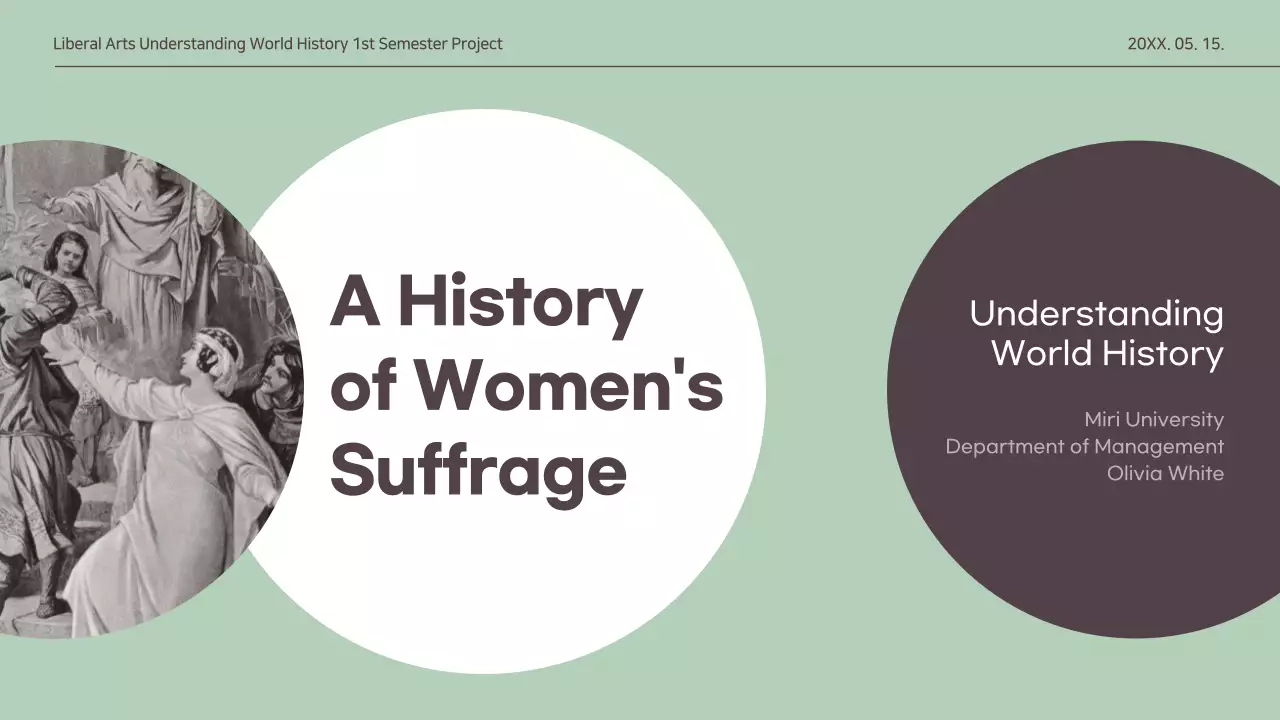  Presenting a subdued concept for a global women's suffrage assignment
