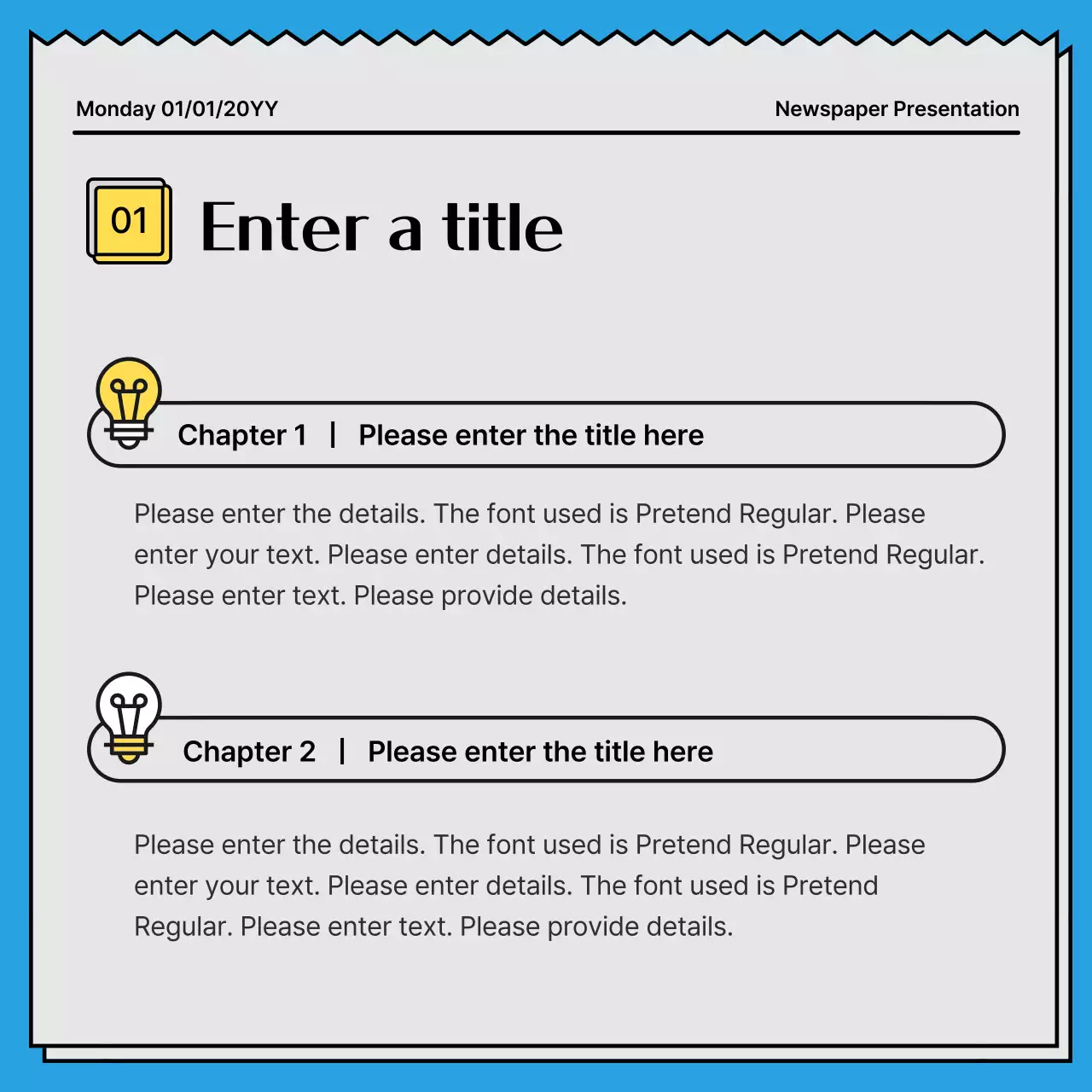 Blue Traditional Newspaper Presentation Instagram Carousel