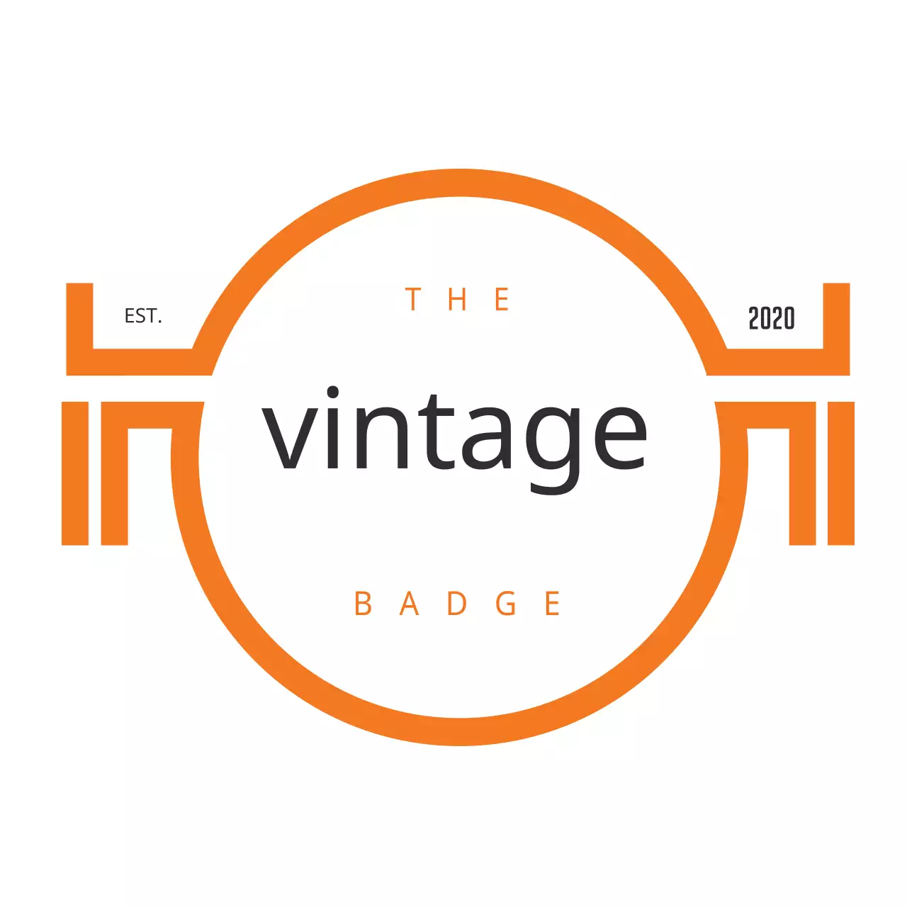Orange Vintage Badge Design Logo