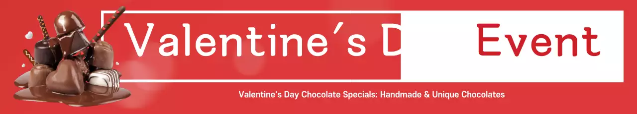 Banner de promoção de chocolate tradicional vermelho