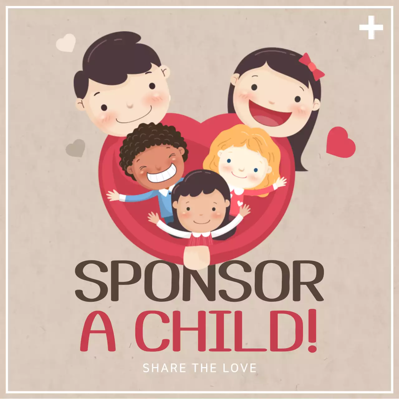 Blue Simple Child Sponsorship Promotion Instagram Post