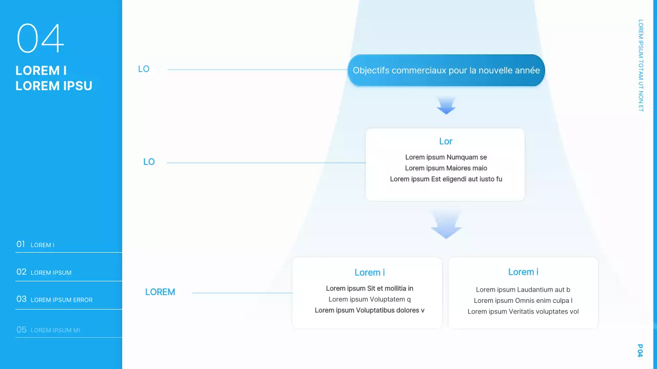 Présentation simple du plan d'affaires du Nouvel An en bleu clair