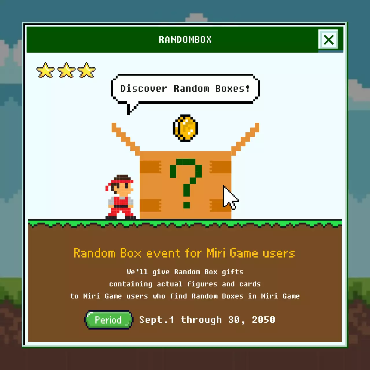 Retro Windows Concept Game Randomized Box Event