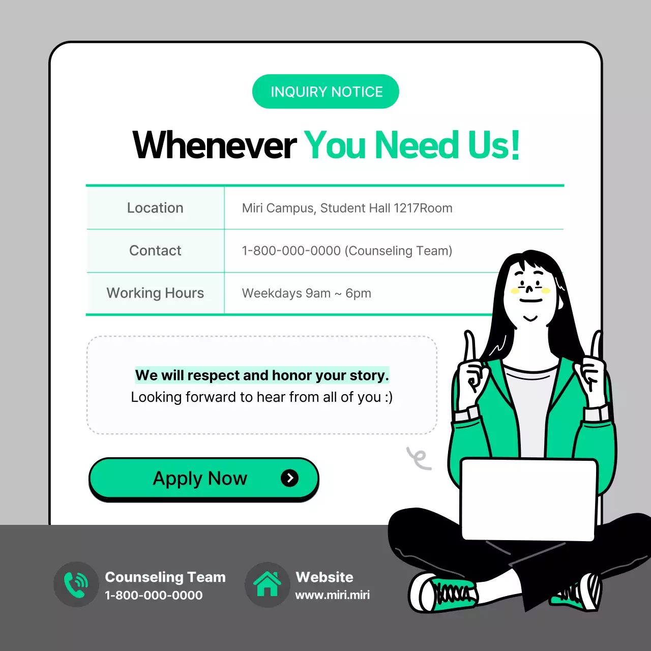 How to use the gray and green clean student help center