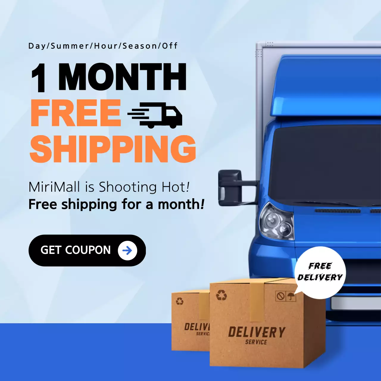 Blue Modern Shipping Promotion Instagram Post