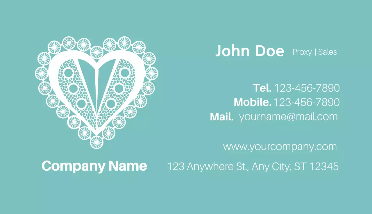 Teal Elegant Business Card