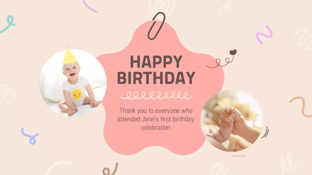 베이지색의 프레임 형식의 러블리한 돌잔치 오프닝 영상