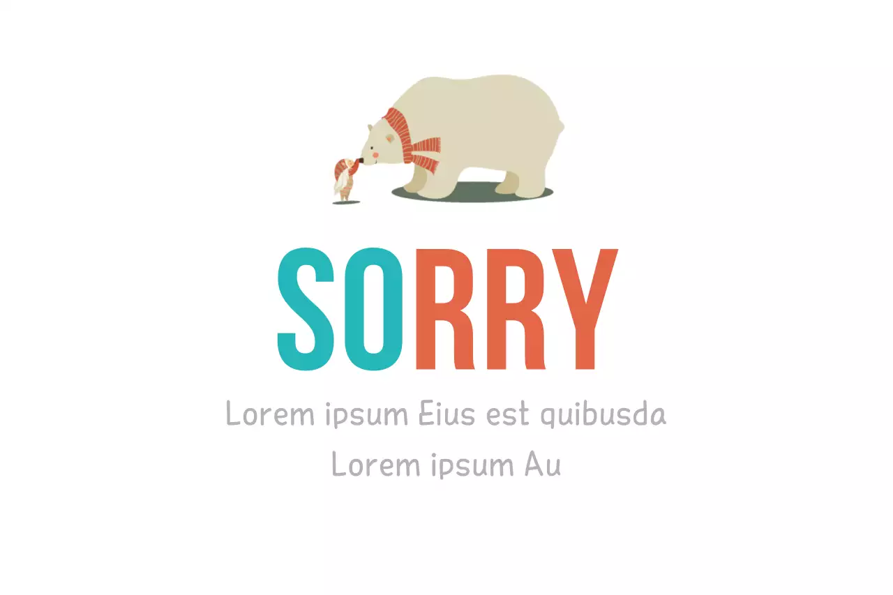 Beige Minimal Apology Card Banner