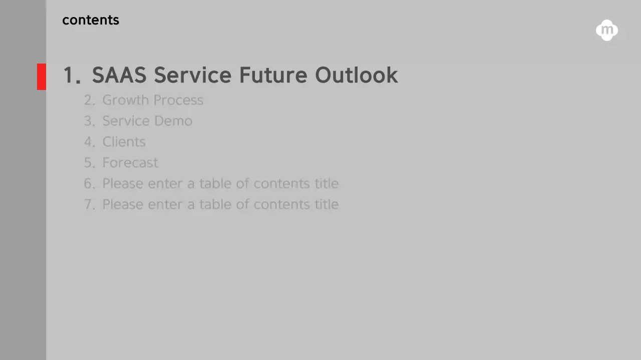 흑백의 단순한 구성의 서비스 실적과 전략, 예측 보고서