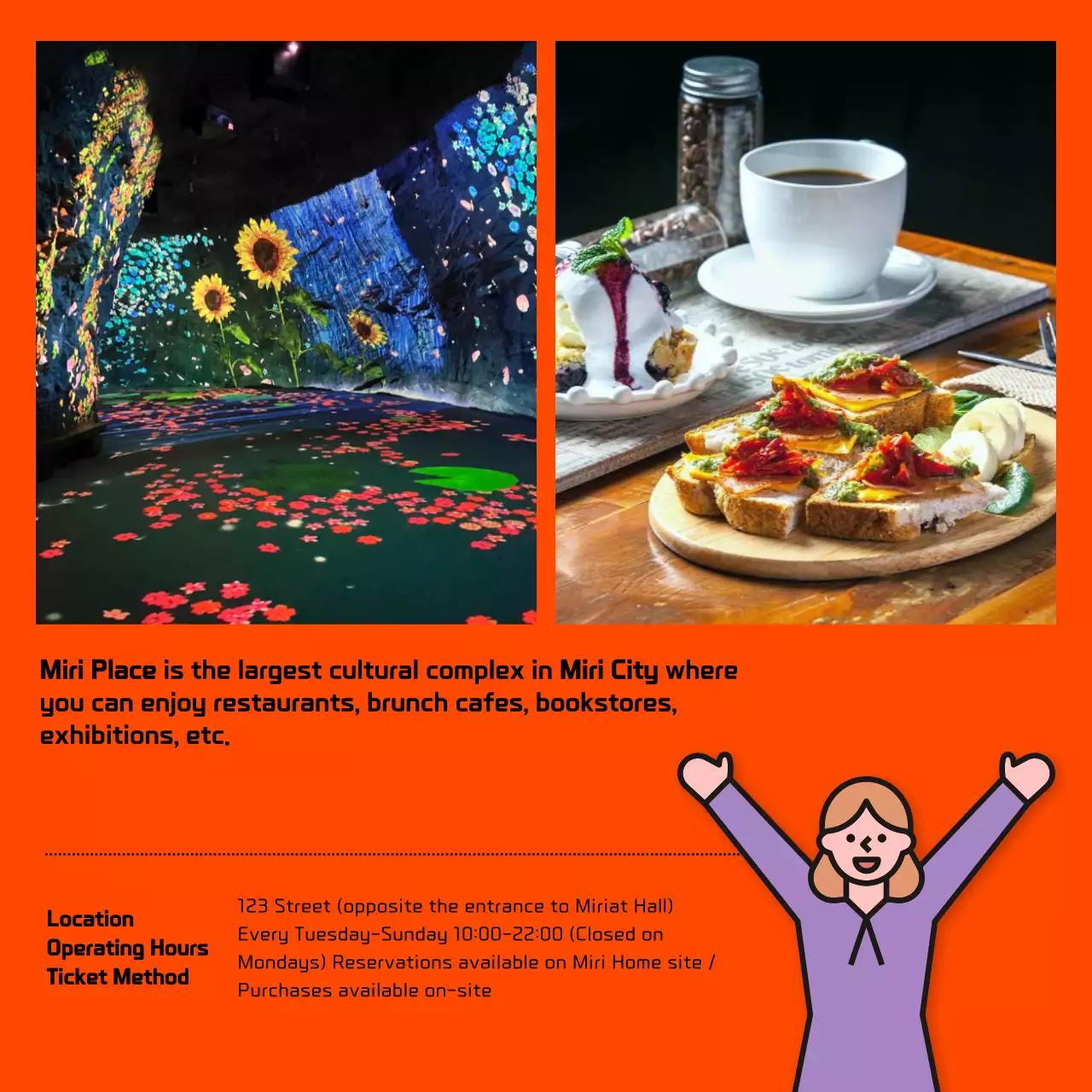 Orange Modern Cultural Guide Instagram Carousel