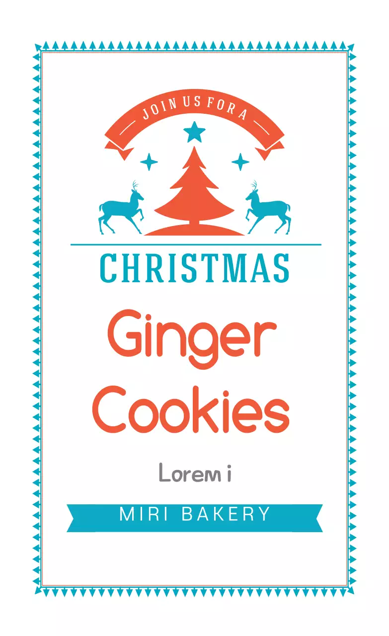 Label Roti Natal Ilustrasi Warna Oranye Langit