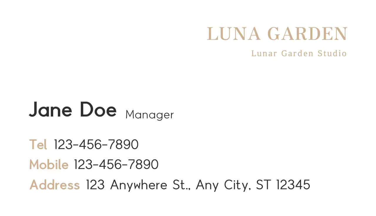 Beige Minimalist Business Card