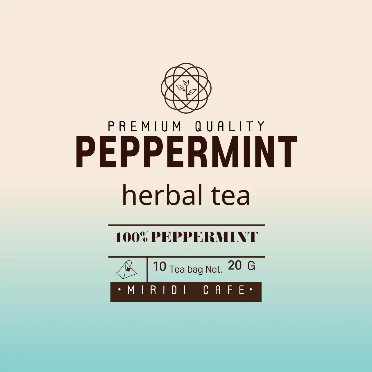 Sky Ivory Minh họa Cafe Trà bạc hà Nhãn túi