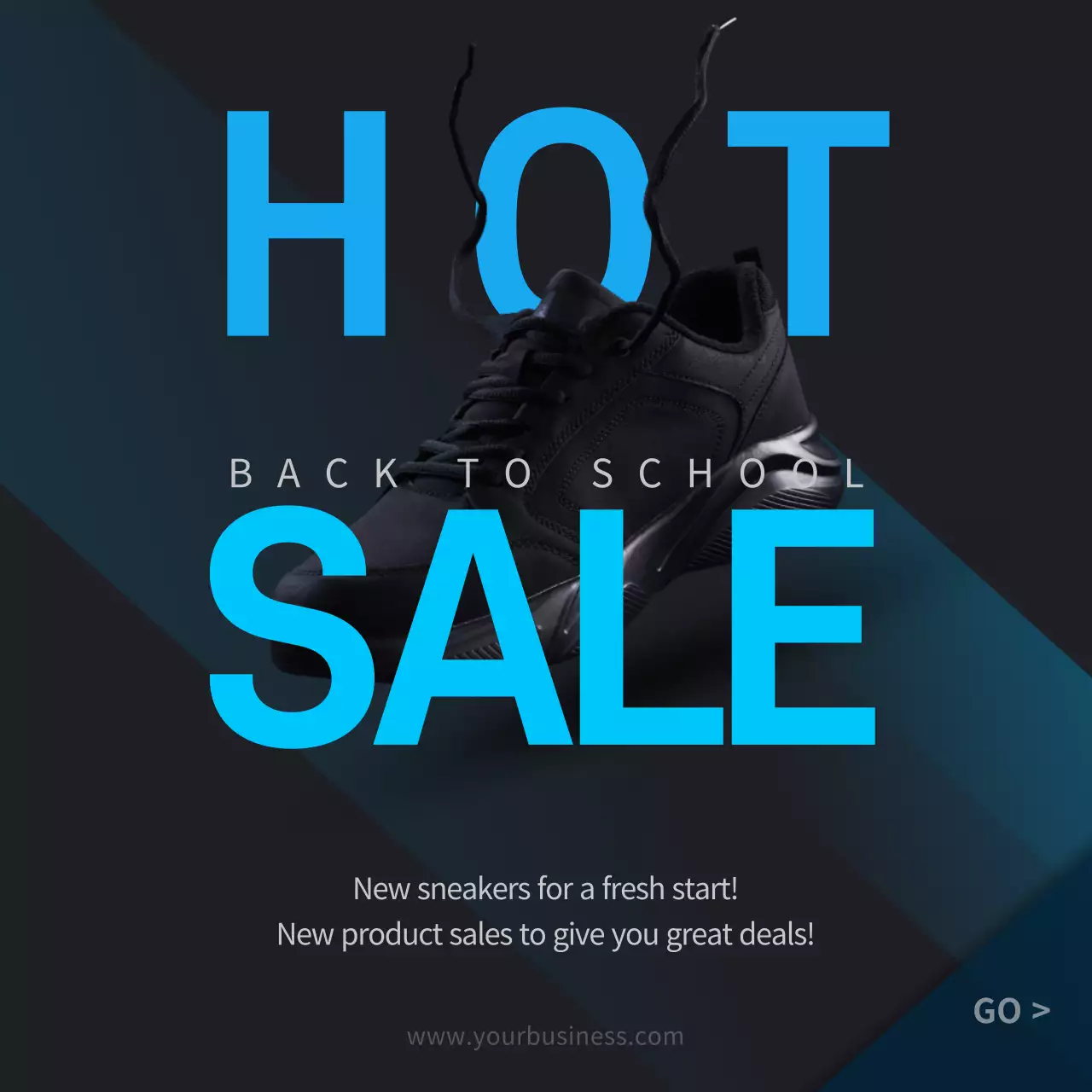 Black Modern Sneakers Promotion Social Media Post