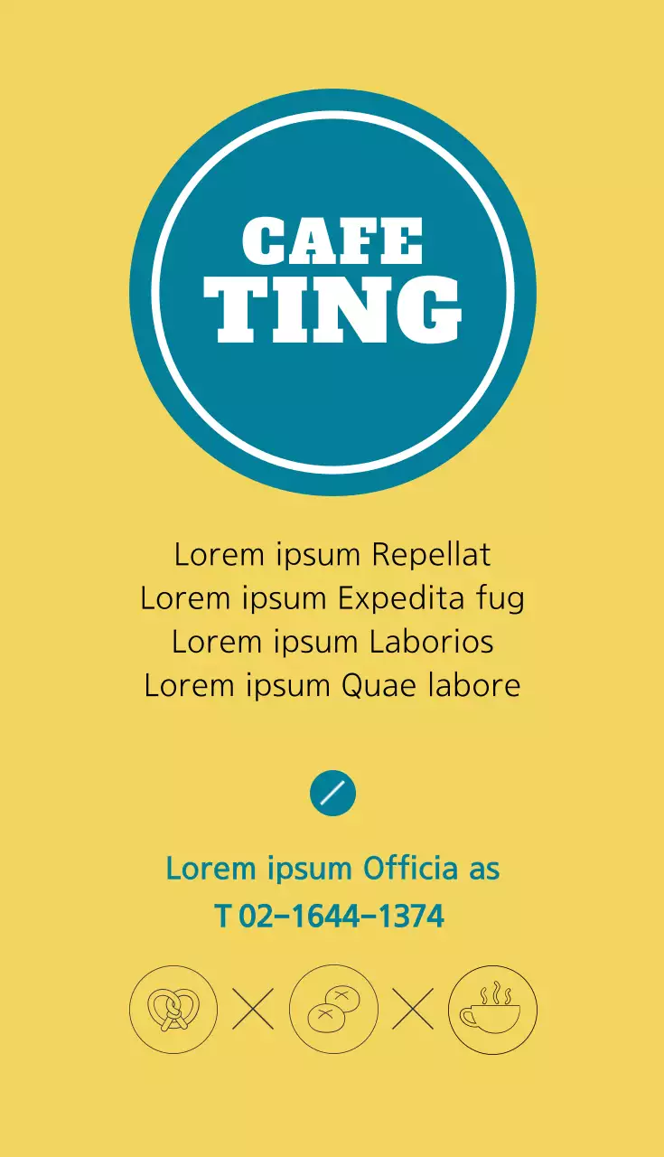 Cartão de visita promocional Teal Simple Coffee