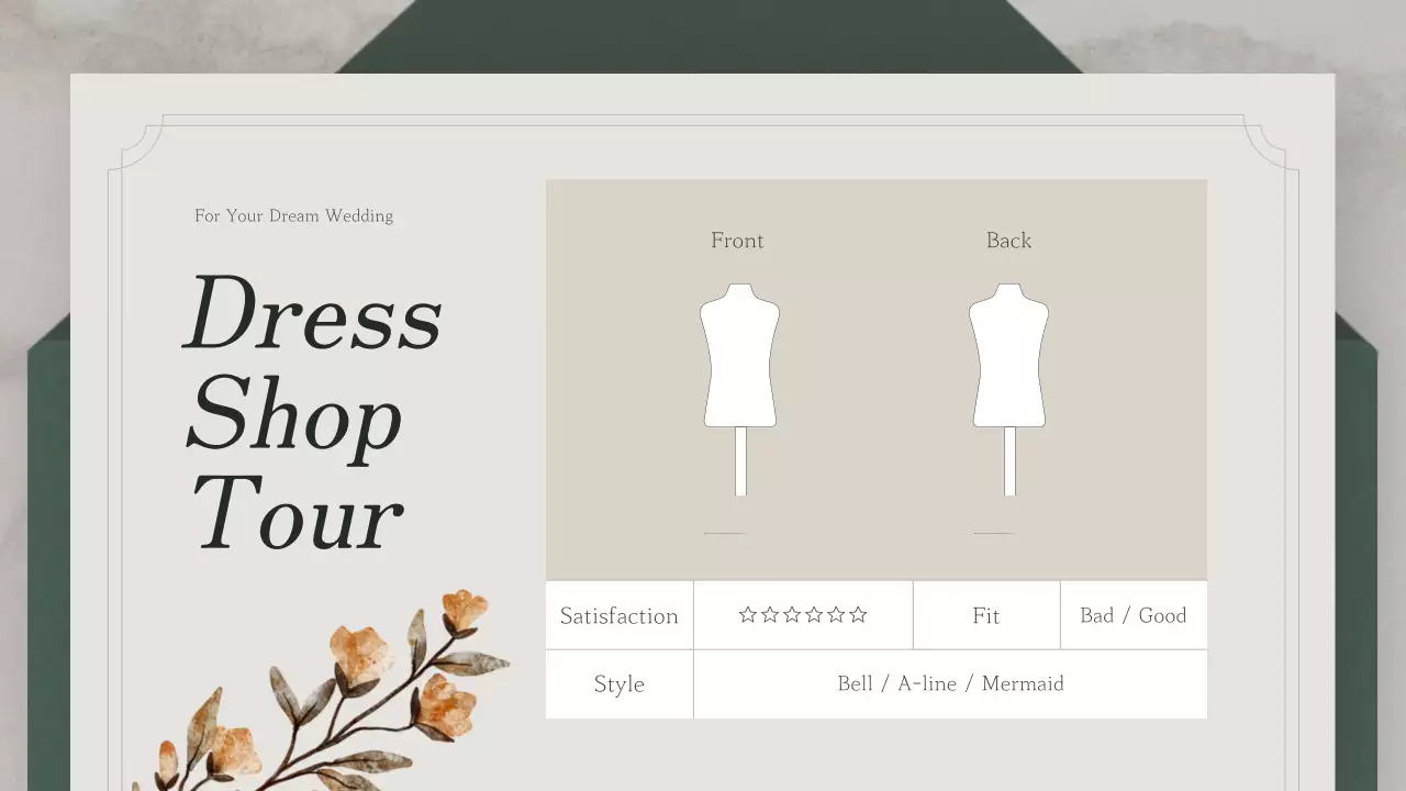 Wedding planning with a green invitation concept