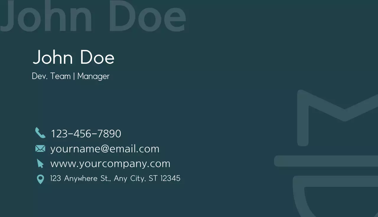 Teal Modern Business Card