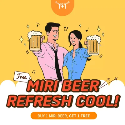 Yellow Retro Beer Promotion Social Media Post