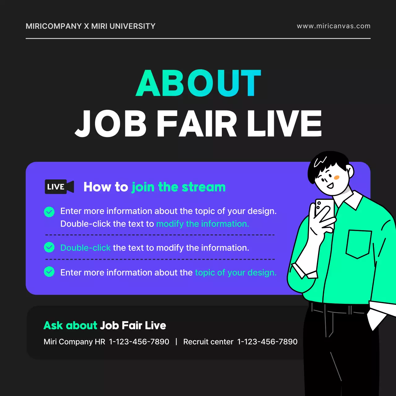 Black Modern Job Fair Announcement Instagram Carousel