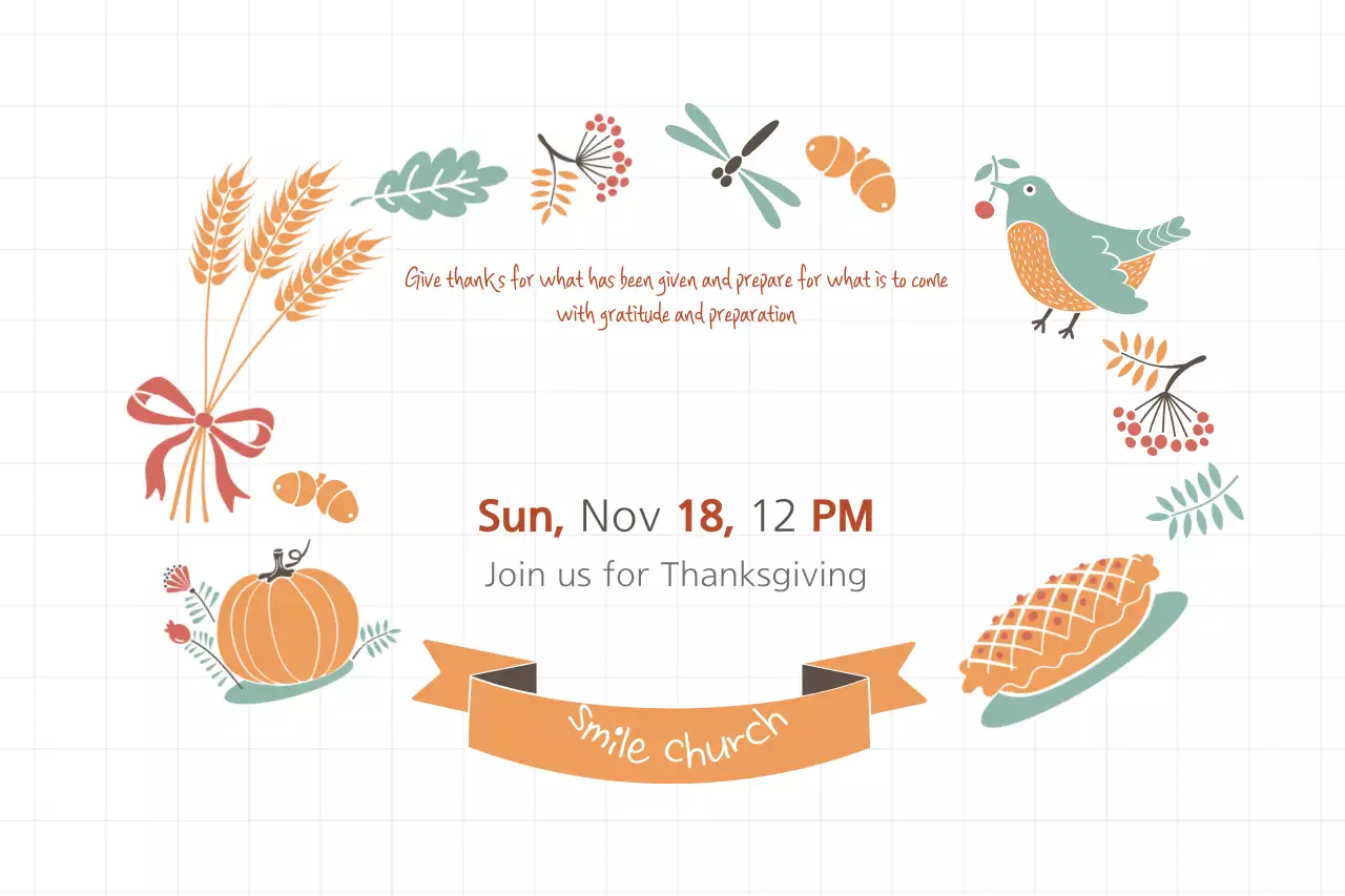 Orange Vintage Thanksgiving Invitation Banner