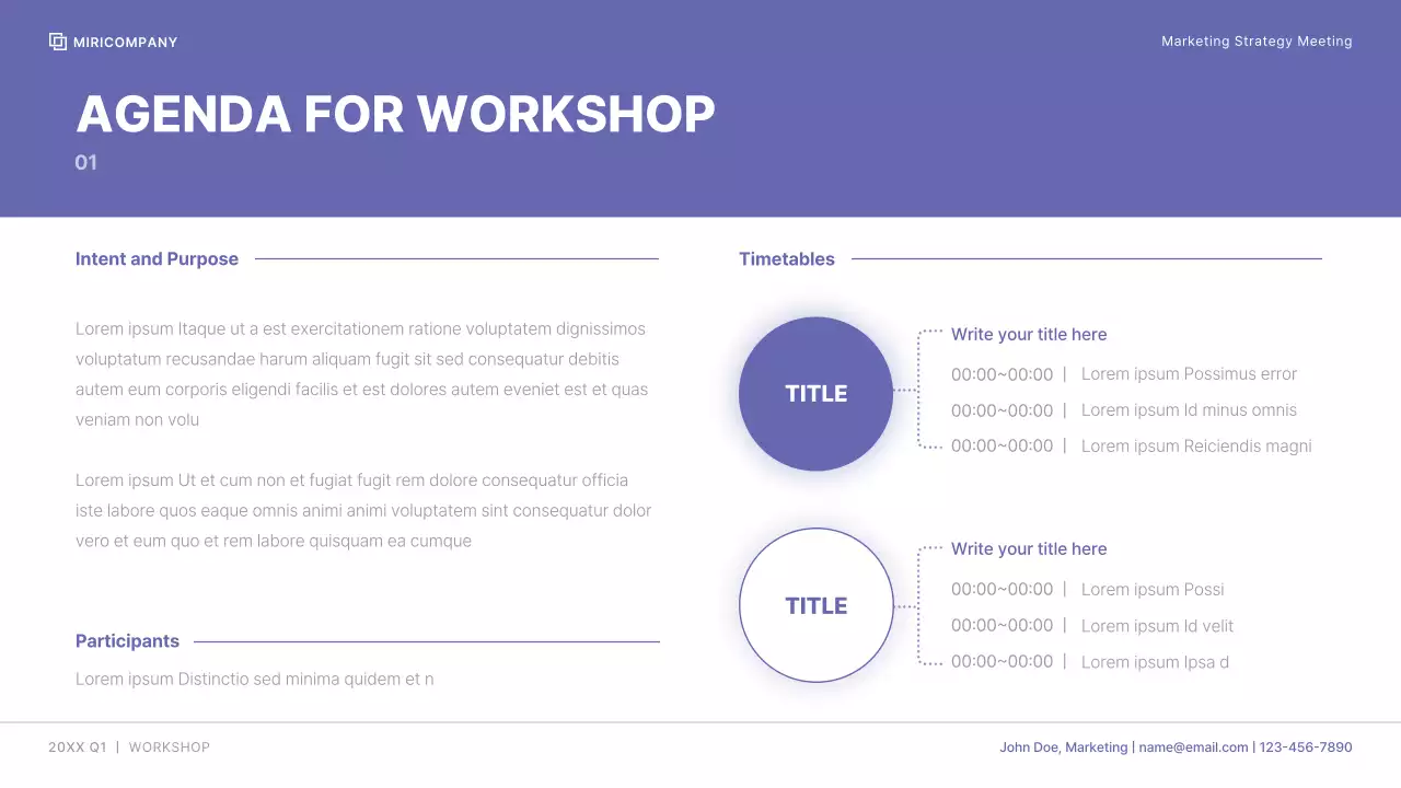 Purple Professional Marketing Workshop Presentation