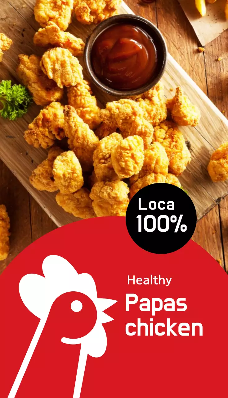 Kartu Nama Promosi Ayam Minimal Merah