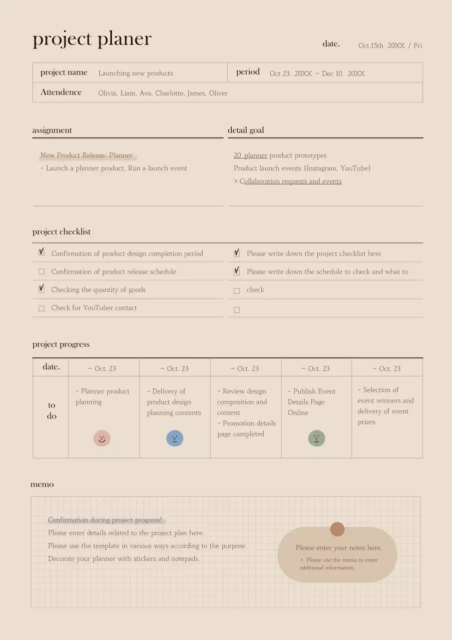 Beige Minimal Project Planner Guide