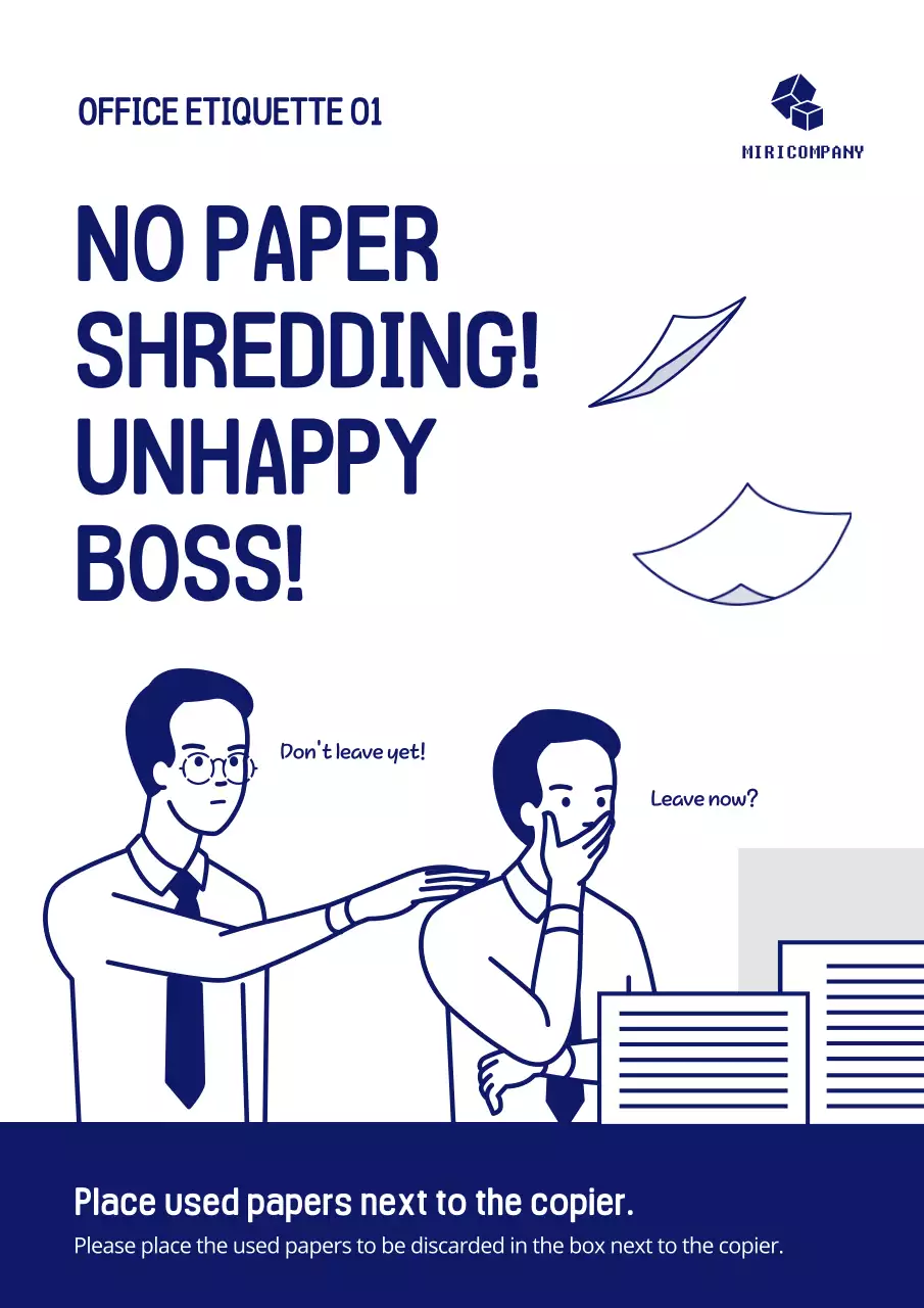 Blue Minimal Office Guideline Poster