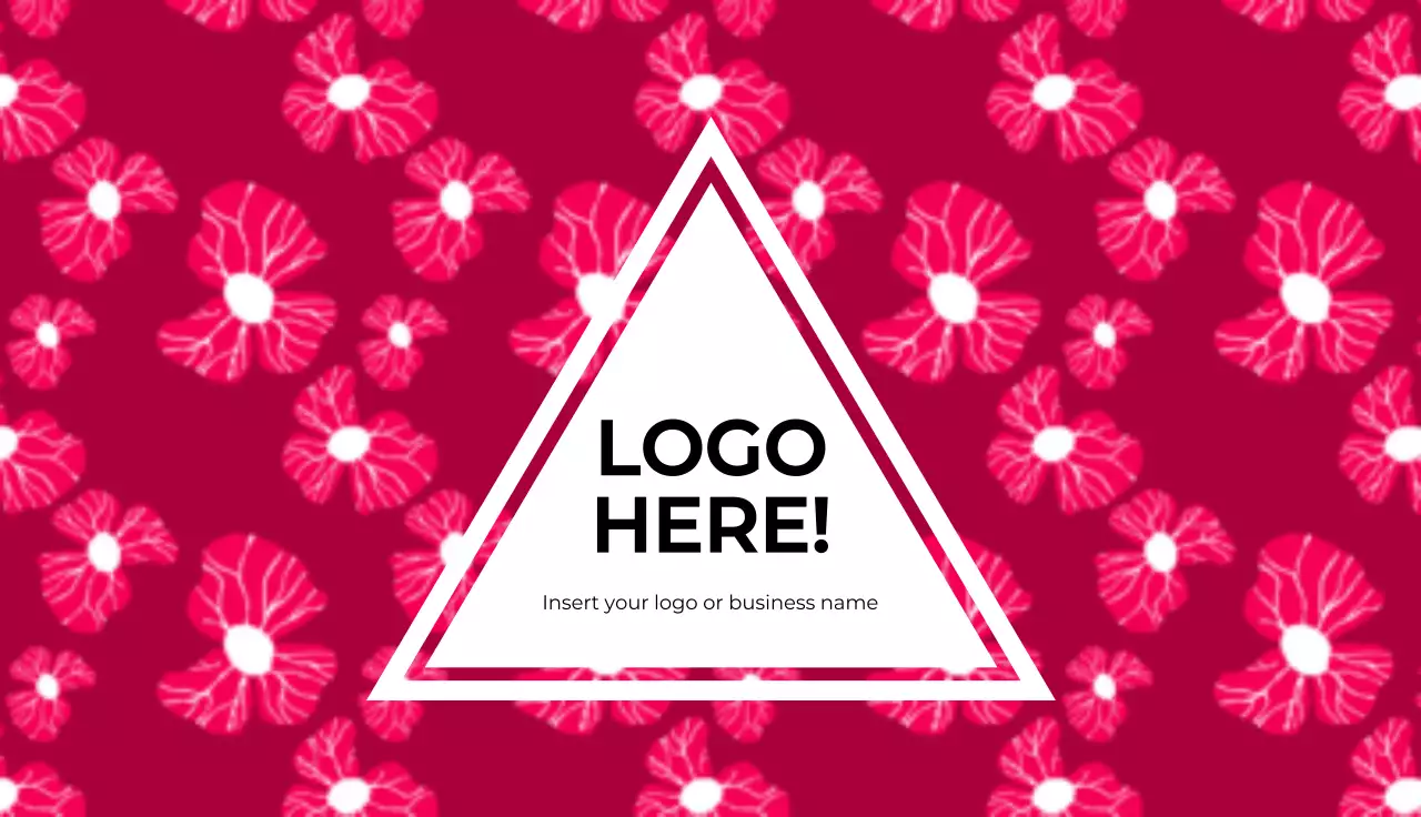 Red Floral Logo Advertisement Business Card