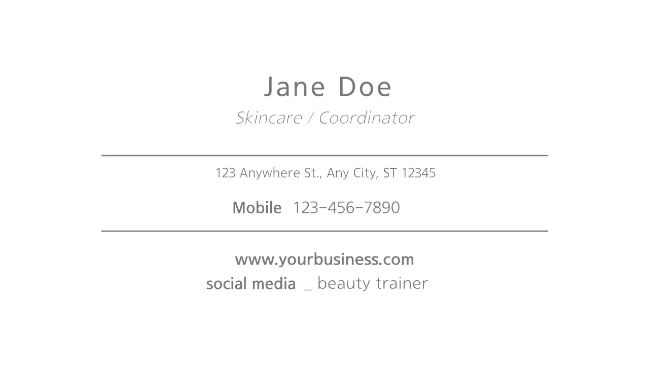 Pink Floral Skincare Business Card