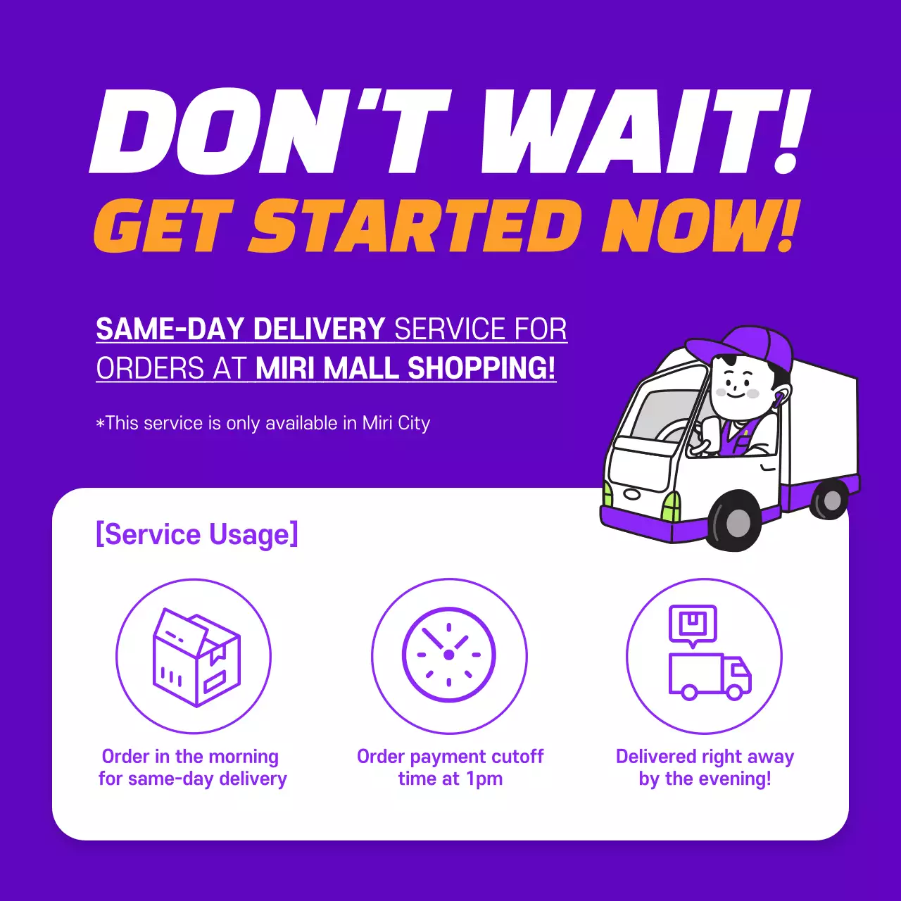 Blue Modern Delivery Promotion Instagram Post