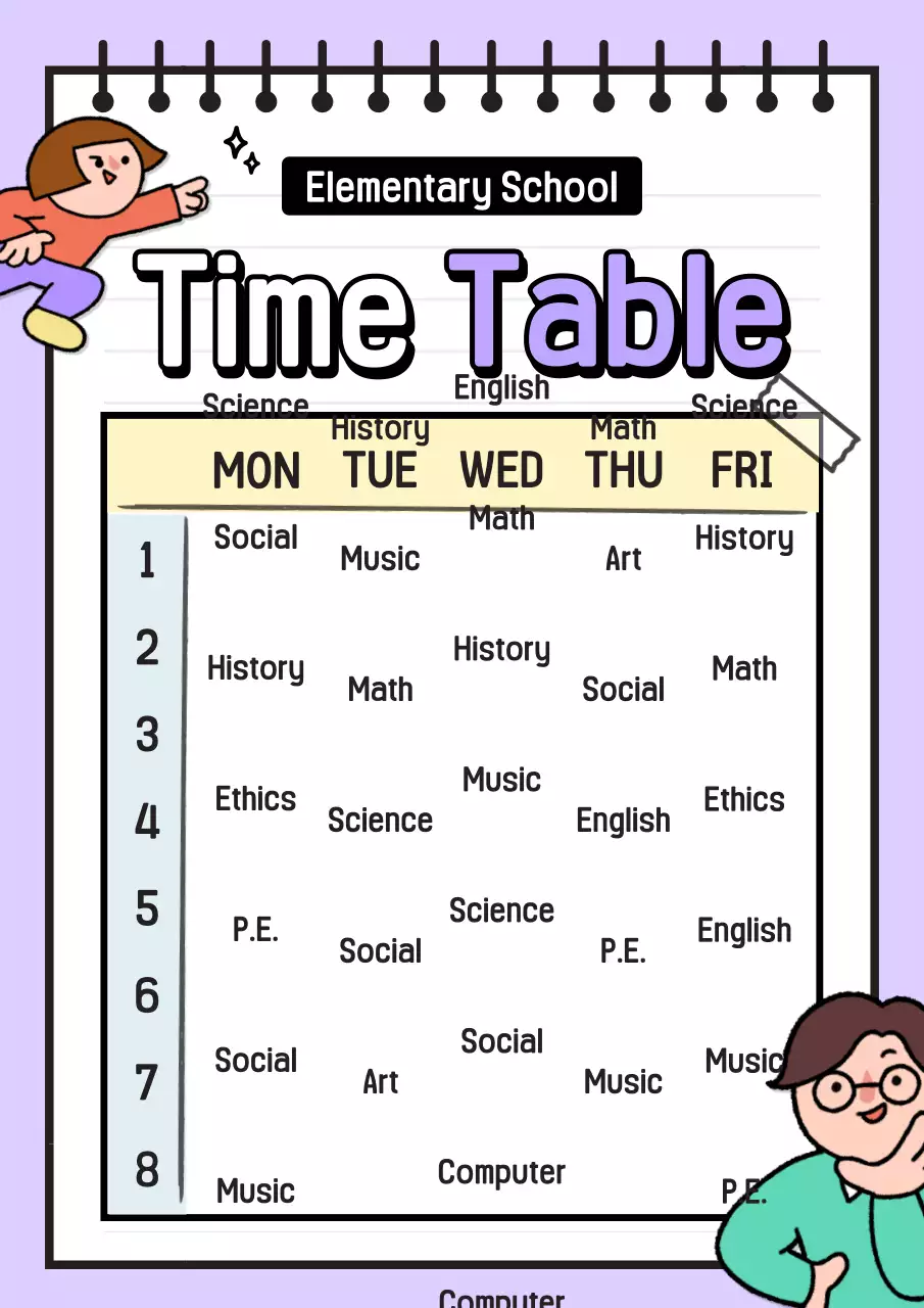 School timetable 04