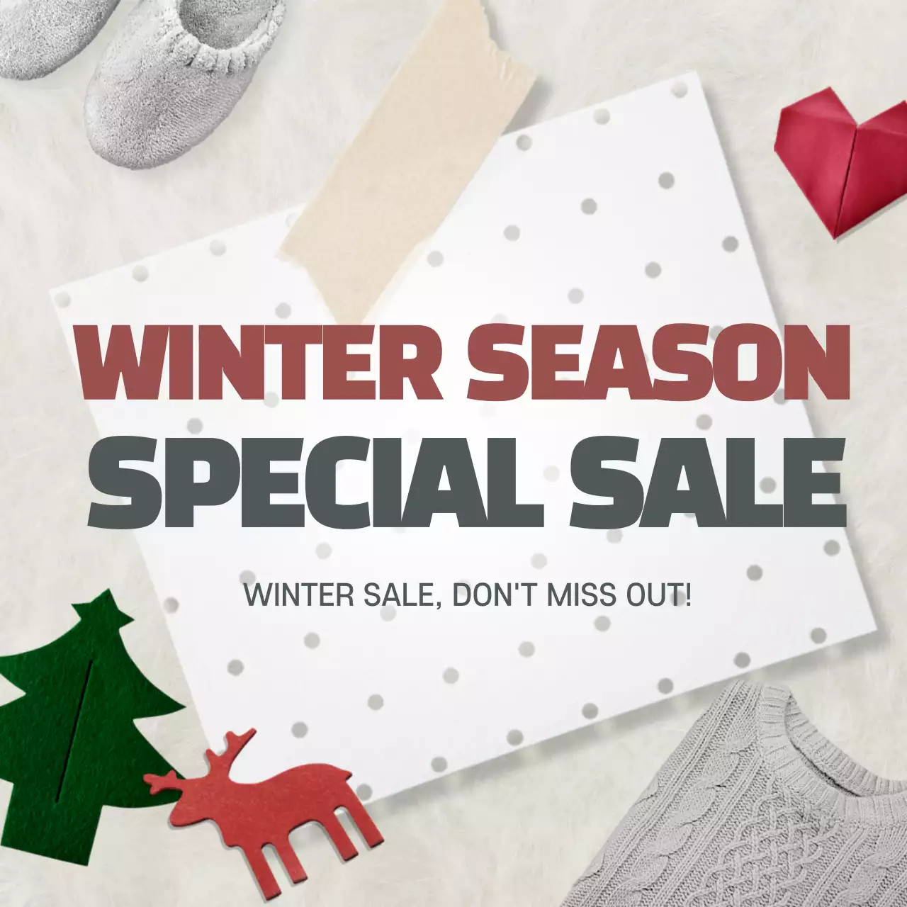 Grey Modern Winter Sale Promotion Instagram Post