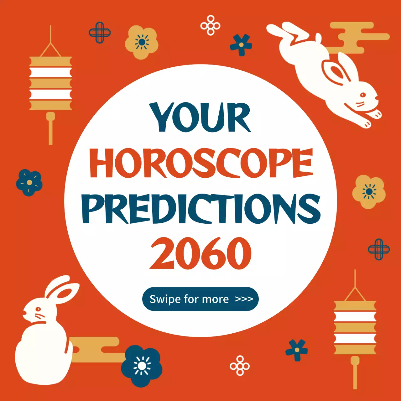 Promotional content for New Year's fortune with a graphic feeling in red gold tone