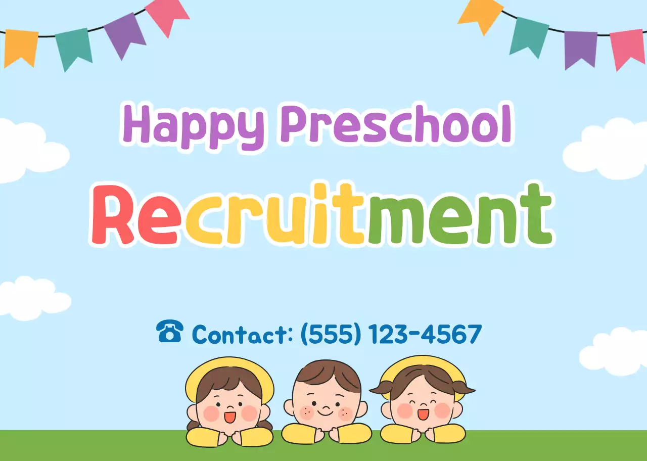 Tuyển dụng trẻ em khuyến mãi xanh da trời xanh dễ thương