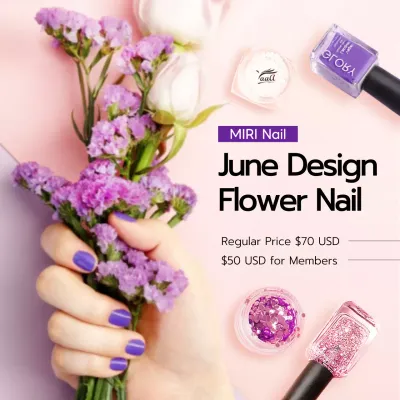 Pink Trendy Nail Promotion Instagram Post