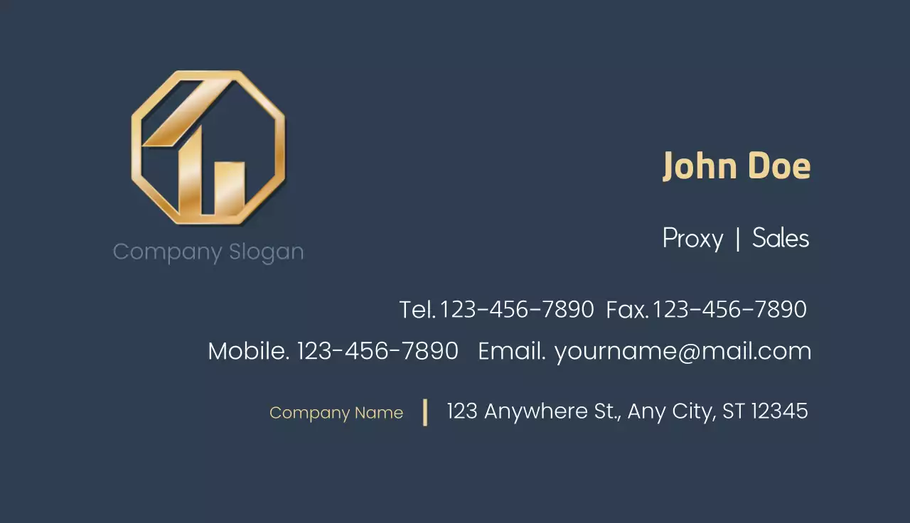 Navy Modern Business Card
