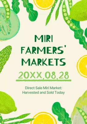 Green Rustic Farmers Market Announcement Poster