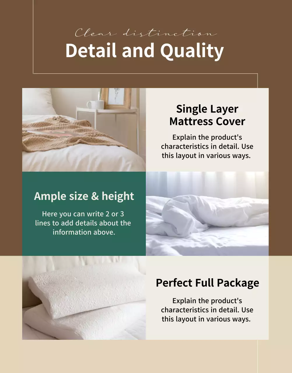 Luxury concept bedding in modern brown tones (more)