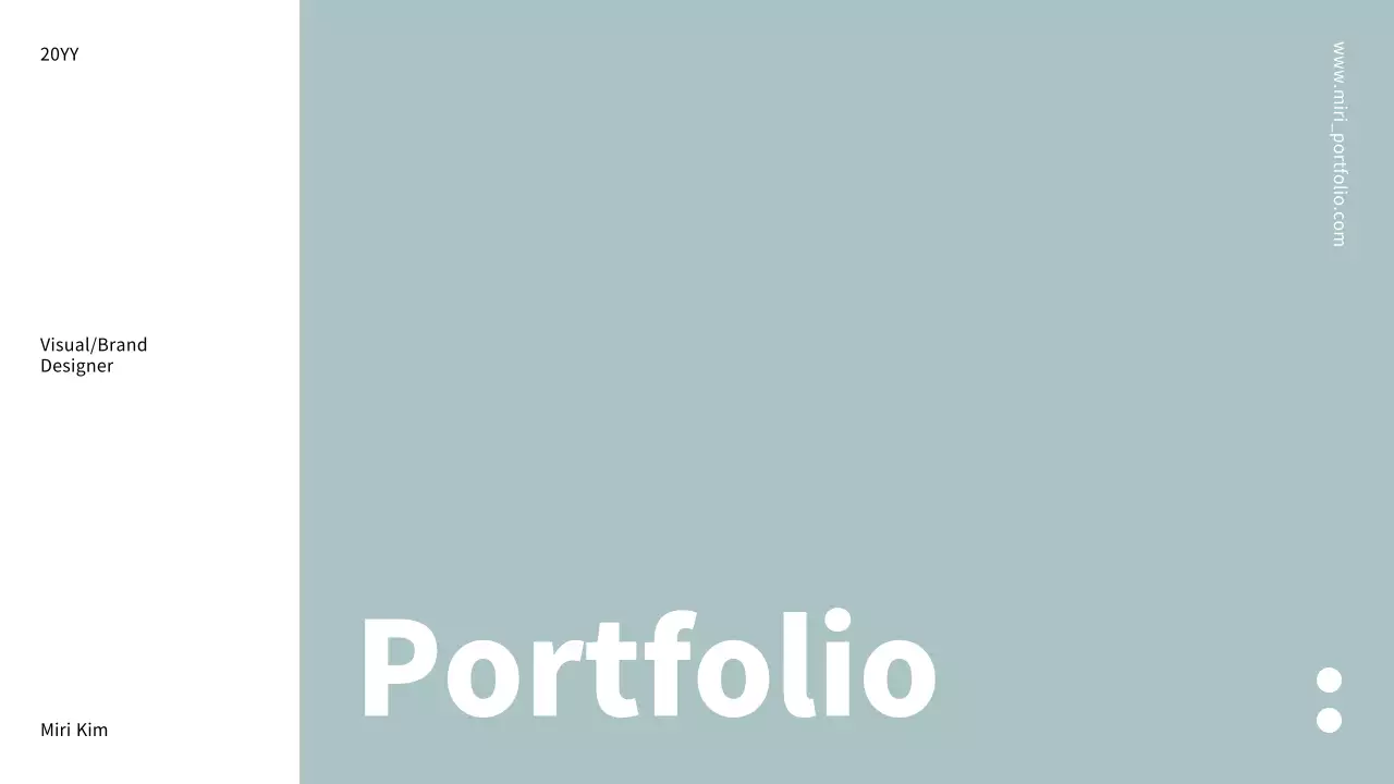 Portfolio with a mint-colored clean layout
