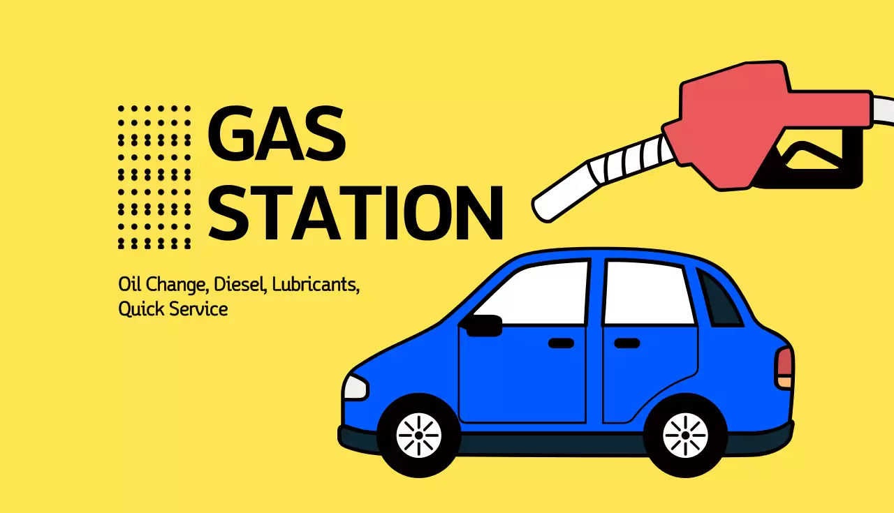 Yellow Simple Gas Promotion Business Card