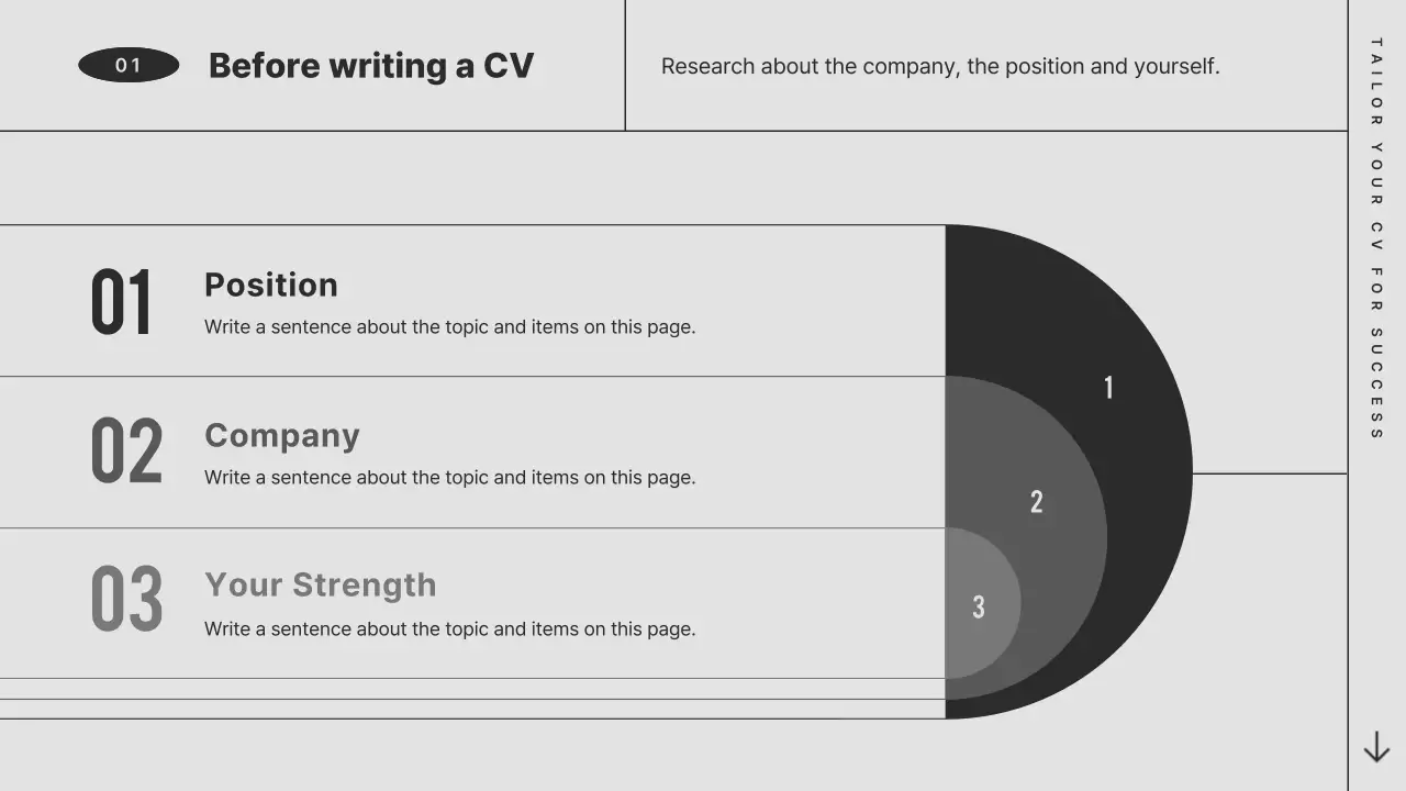 회색 모노톤의 레트로 컨셉의 심플한 채용 전략 발표자료