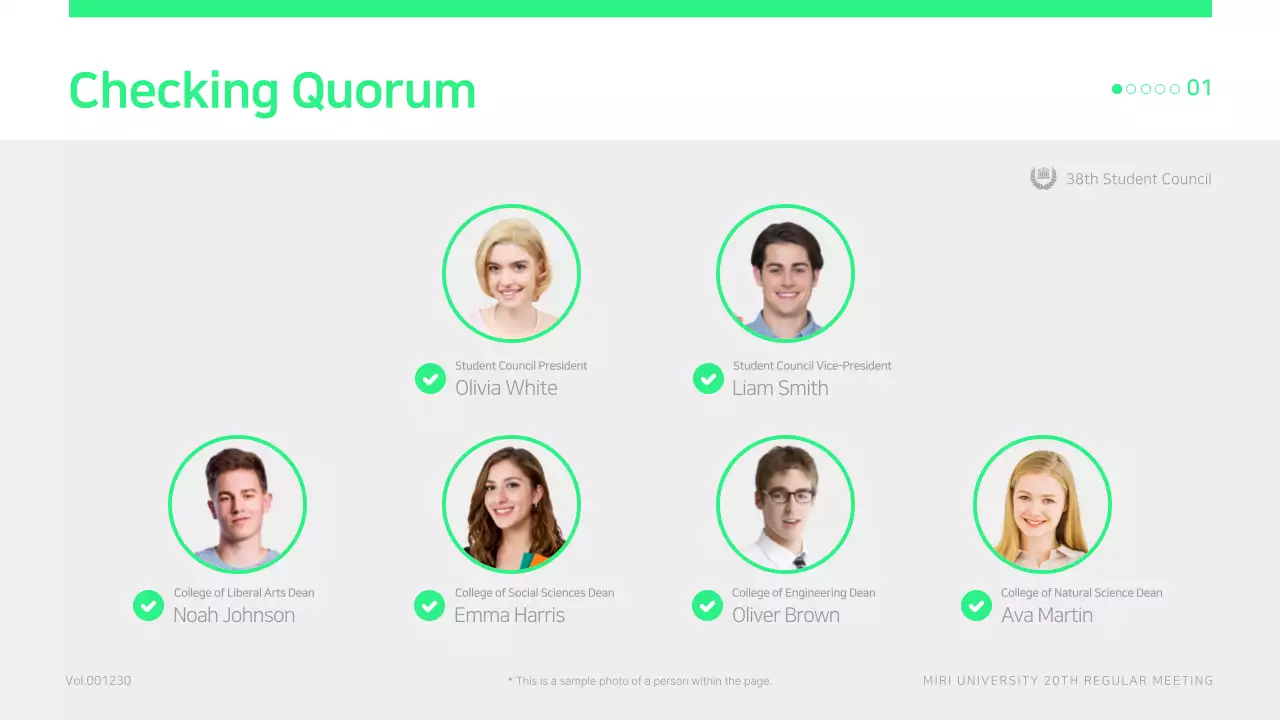 A simple, lime green student government meeting