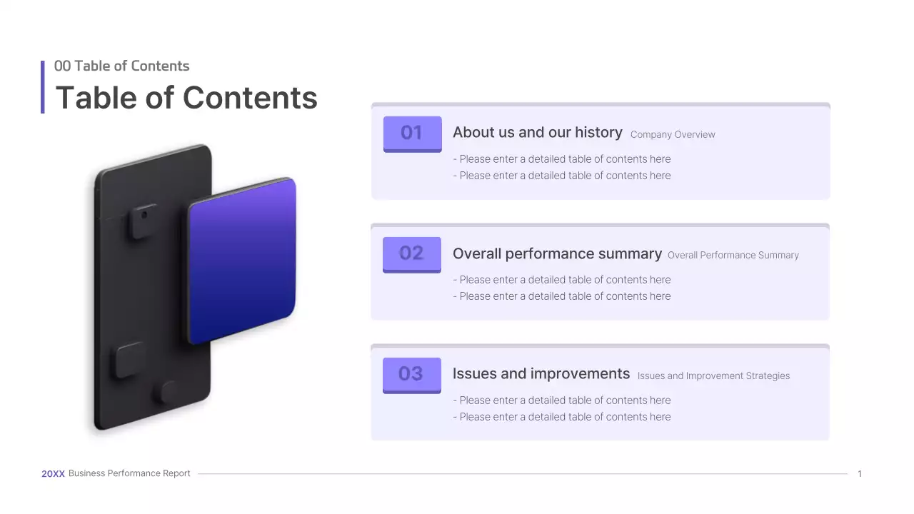 Purple, three-dimensional UI concept business presentation kit