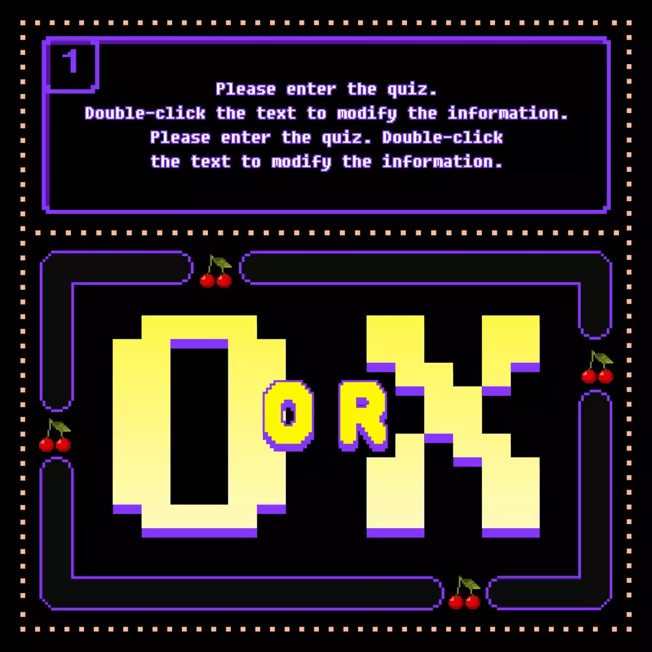 cute classic game in purpleblackyellowconcept oxquiz